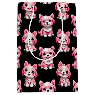 Pink Puppy Dodge Design - Schwarz Mittlere Geschenktüte