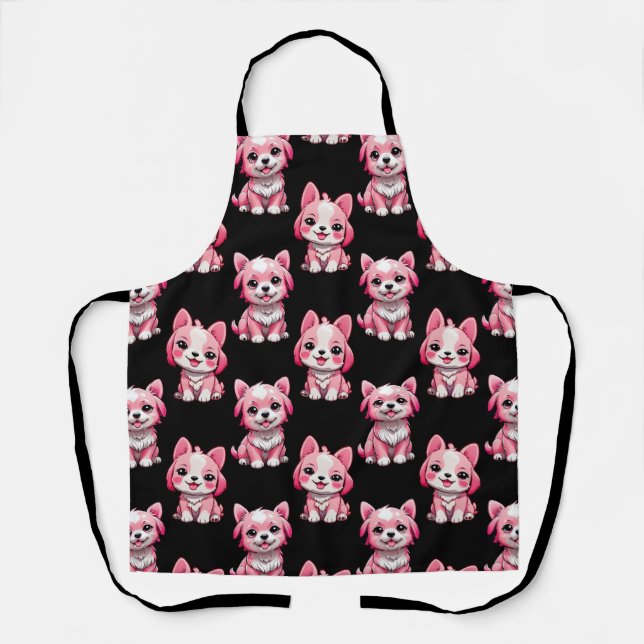 Pink Puppy Dodge Design - Schwarz Schürze (Vorderseite)