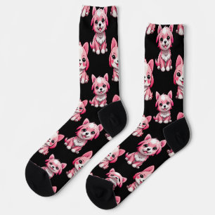 Pink Puppy Dodge Design - Schwarz Socken