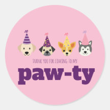 Pink Puppy Dog Geburtstagsparty Danke, dass Sie di