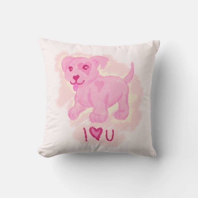 Pink Puppy Kissen (Vorderseite)