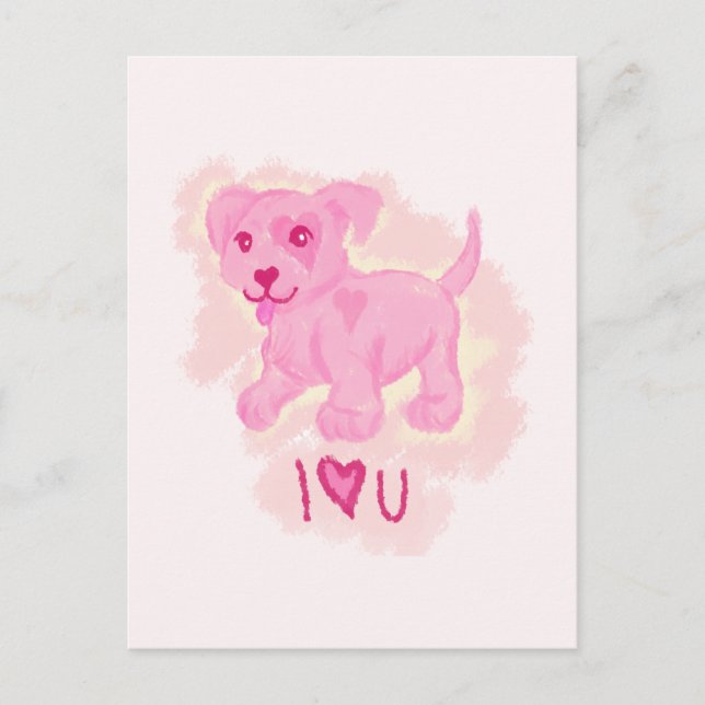 Pink Puppy Postkarte (Vorderseite)