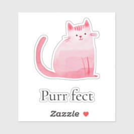 Pink Purffect Cat Aufkleber