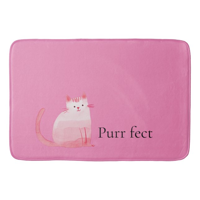 Pink Purffect Cat Badematte (Vorderseite)