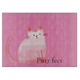 Pink Purffect Cat Schneidebrett
