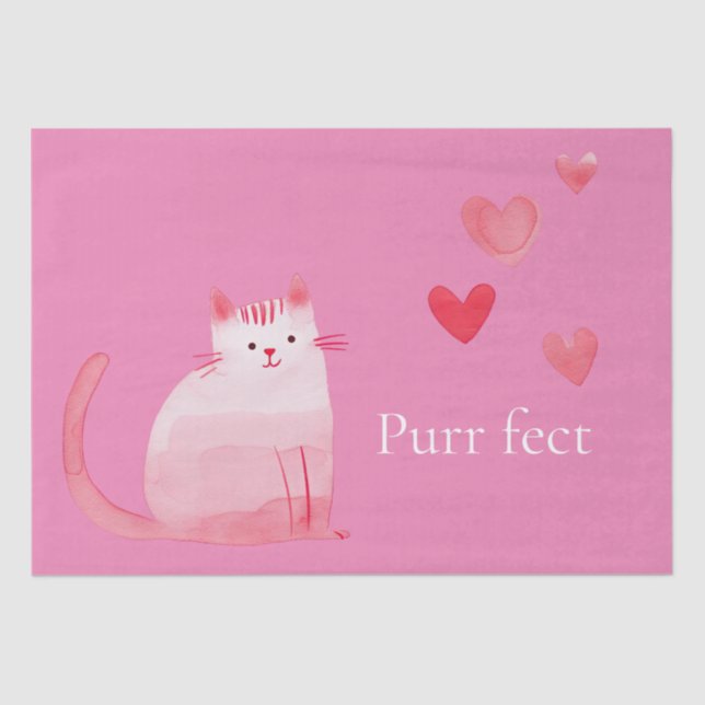 Pink Purffect Cat Seidenpapier (Vorderseite)