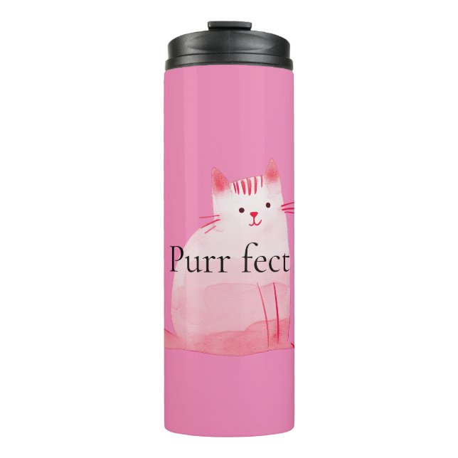 Pink Purffect Cat Thermosbecher (Vorderseite)
