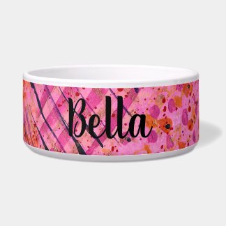Pink Purple Abstract Painting Ceramic Pet Bowl Napf