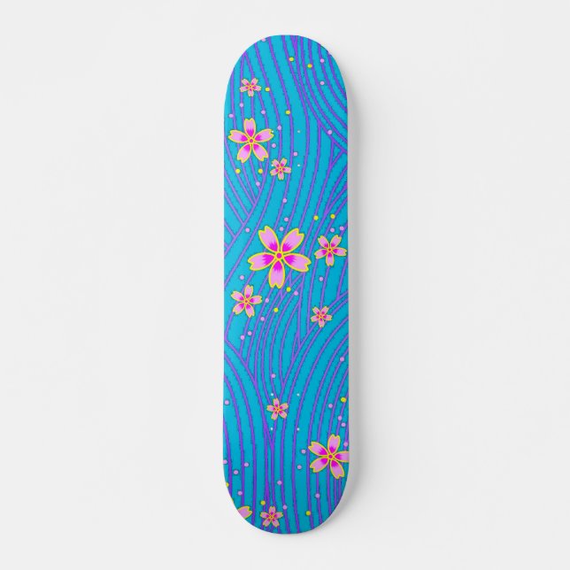 pink purple and blue skateboard (Vorne)