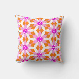 Pink Purple and Orange Floral Geometric Kissen