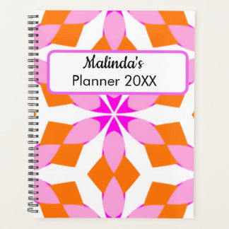 Pink Purple and Orange Floral Geometric Planer