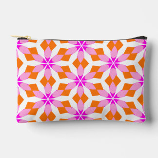 Pink Purple and Orange Floral Geometric Zubehörtasche