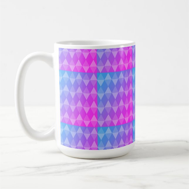 Pink, Purple, Blue Diamond Pattern Kaffeetasse (Links)