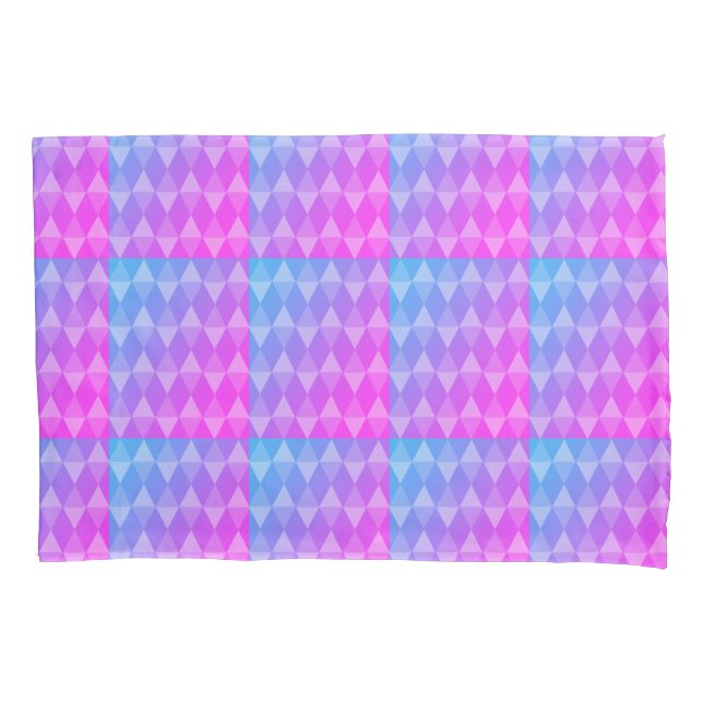 Pink, Purple, Blue Diamond Pattern Kissenbezug (Vorderseite)