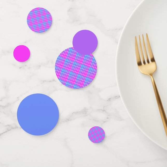 Pink, Purple, Blue Diamond Pattern Konfetti (Gruppe)
