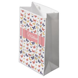 Pink Purple Butterflies Custom Name Kleine Geschenktüte