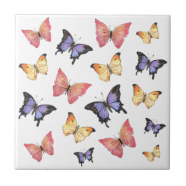Pink Purple Butterflies Fliese
