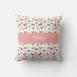 Pink Purple Butterflies Monogram Name Kissen