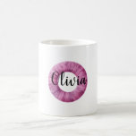 Pink Purple Cozy Letter O Name  Kaffeetasse<br><div class="desc">Pink Purple Cozy Letter O Name (change to names that start with letter O) print</div>