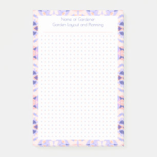 Pink Purple Dot Grid Garden Layoutplaner Post-it Klebezettel