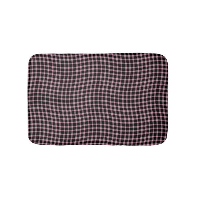 Pink Purple Plaid Checker Seamless Pattern Badematte (Vorderseite)