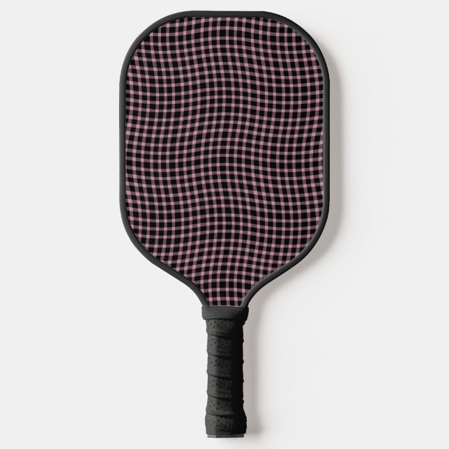 Pink Purple Plaid Checker Seamless Pattern Pickleball Schläger (Vorderseite)