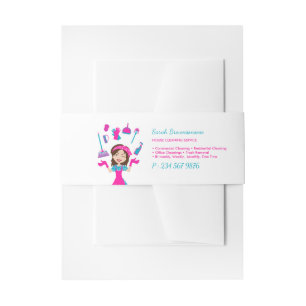 Pink Purple Reinigungsdienst Cartoon Haus Einladungsbanderole