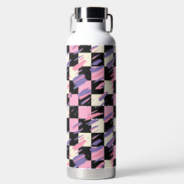 Pink & Purple Retro Checkered Bottle or Tumbler Trinkflasche