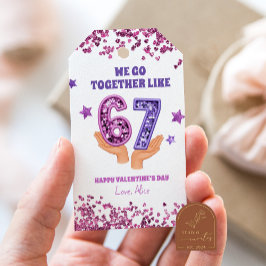 Pink purple sequins 67 shimmer valentine tag geschenkanhänger