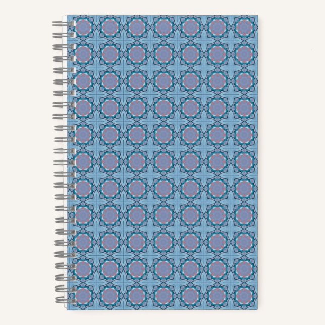 Pink & Purple Square Pattern Notizbuch (Vorderseite)