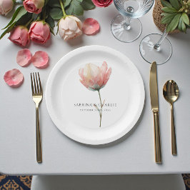 Pink Purple Tulip Elegant Floral Wedding  Pappteller