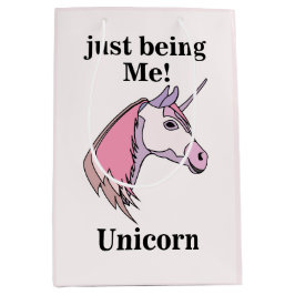 Pink Purple Unicorn Head Mittlere Geschenktüte