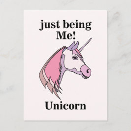 Pink Purple Unicorn Head Postkarte