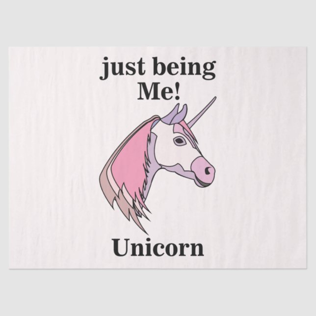 Pink Purple Unicorn Head Seidenpapier (Vorderseite)