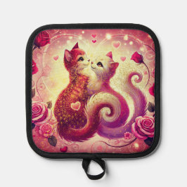 Pink Pussy Cats Zentrierte Kerze Topflappen