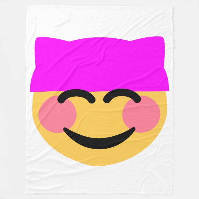 Pink pussy hat Emoji Decke (Vorderseite)
