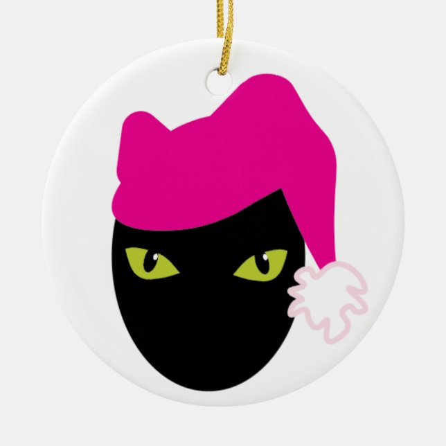 Pink Pussycat Keramik Ornament (Vorne)