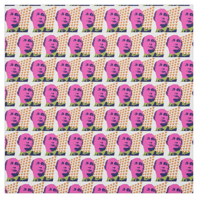 Pink Putin Pop Kunstportrait Stoff (Muster)