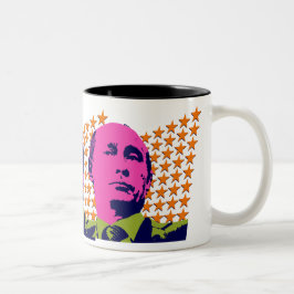 Pink Putin Pop Kunstportrait Zweifarbige Tasse
