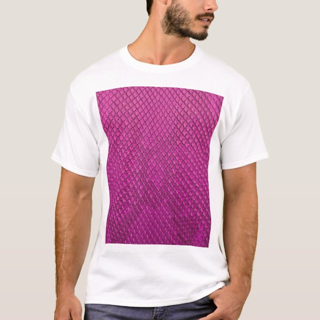 Pink Python: Schlange Hauttextur. T-Shirt (Vorderseite)