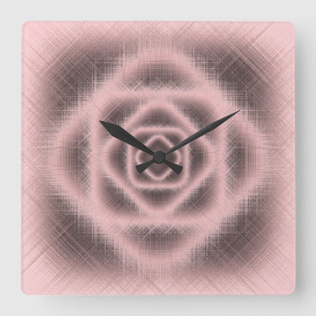 PINK QUADRATISCHE WANDUHR (Vorderseite)