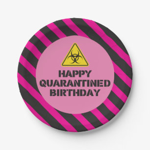 Pink Quarantäne Birthday Party Teller