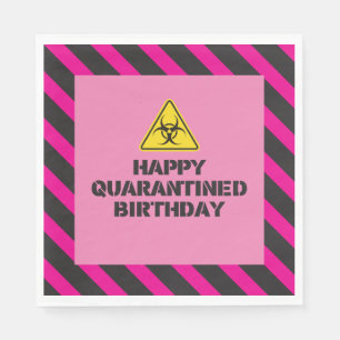 Pink Quarantine Birthday Party Servietten