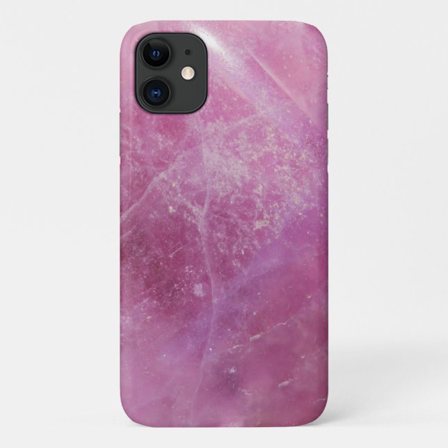 Pink Quarz Edelstein Stone Texture iPhone 11 Fall Case-Mate iPhone Hülle (Rückseite)