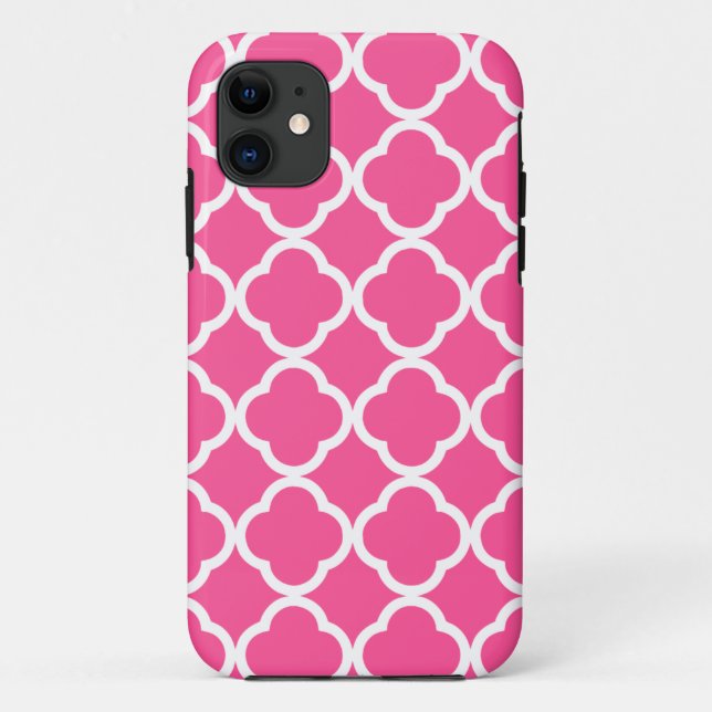 Pink Quatrefoil Case-Mate iPhone Hülle (Rückseite)