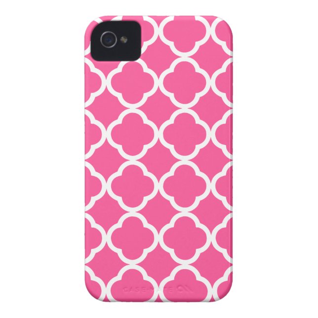 Pink Quatrefoil Case-Mate iPhone Hülle (Rückseite)