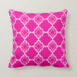 Pink Quatrefoil geometrisches Muster Kissen