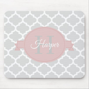 Pink Quatrefoil Personalisiert Mouse Pad Mousepad