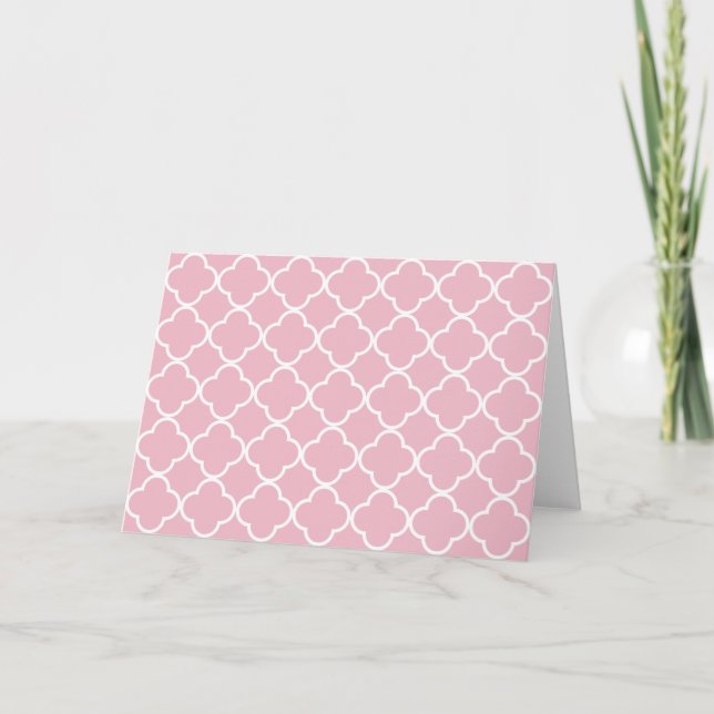 Pink Quatrefolie, Latticework, marokkanischer Trel Karte (Vorderseite)