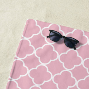 Pink Quatrefolie, Latticework, marokkanischer Trel Strandtuch
